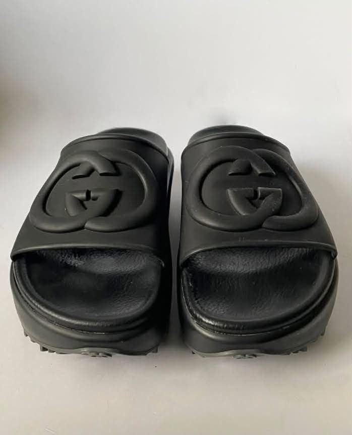 Gucci Interlocking G Platform Slide Sandals Black Size 37 – Pre-Owned