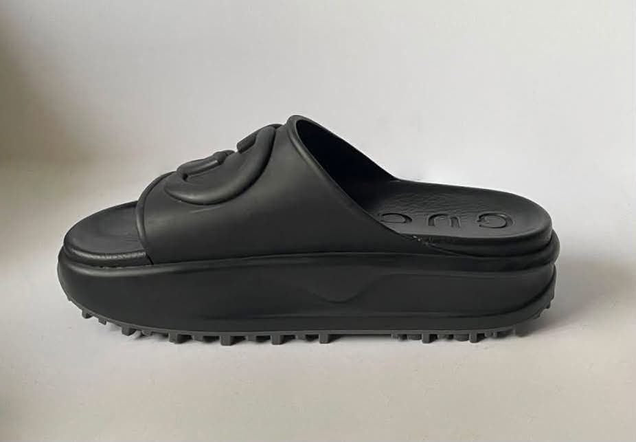 Gucci Interlocking G Platform Slide Sandals Black Size 37 – Pre-Owned