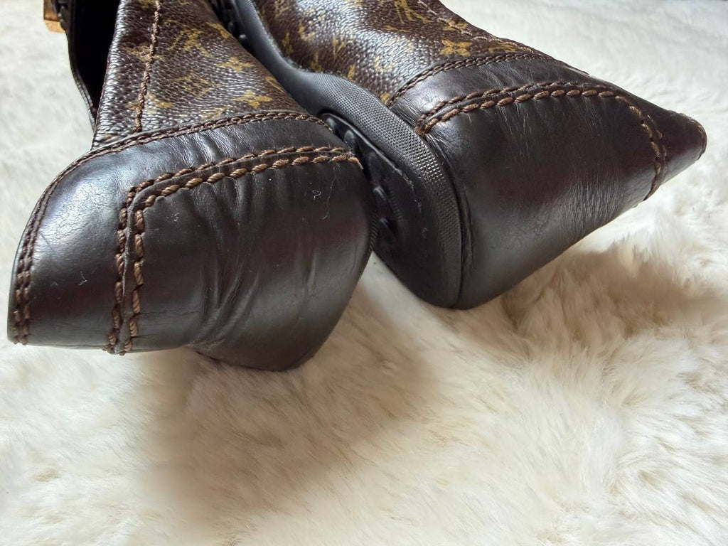 LOUIS VUITTON BALLERINA LOVELY MOONGRAM FLATS SIZE 35