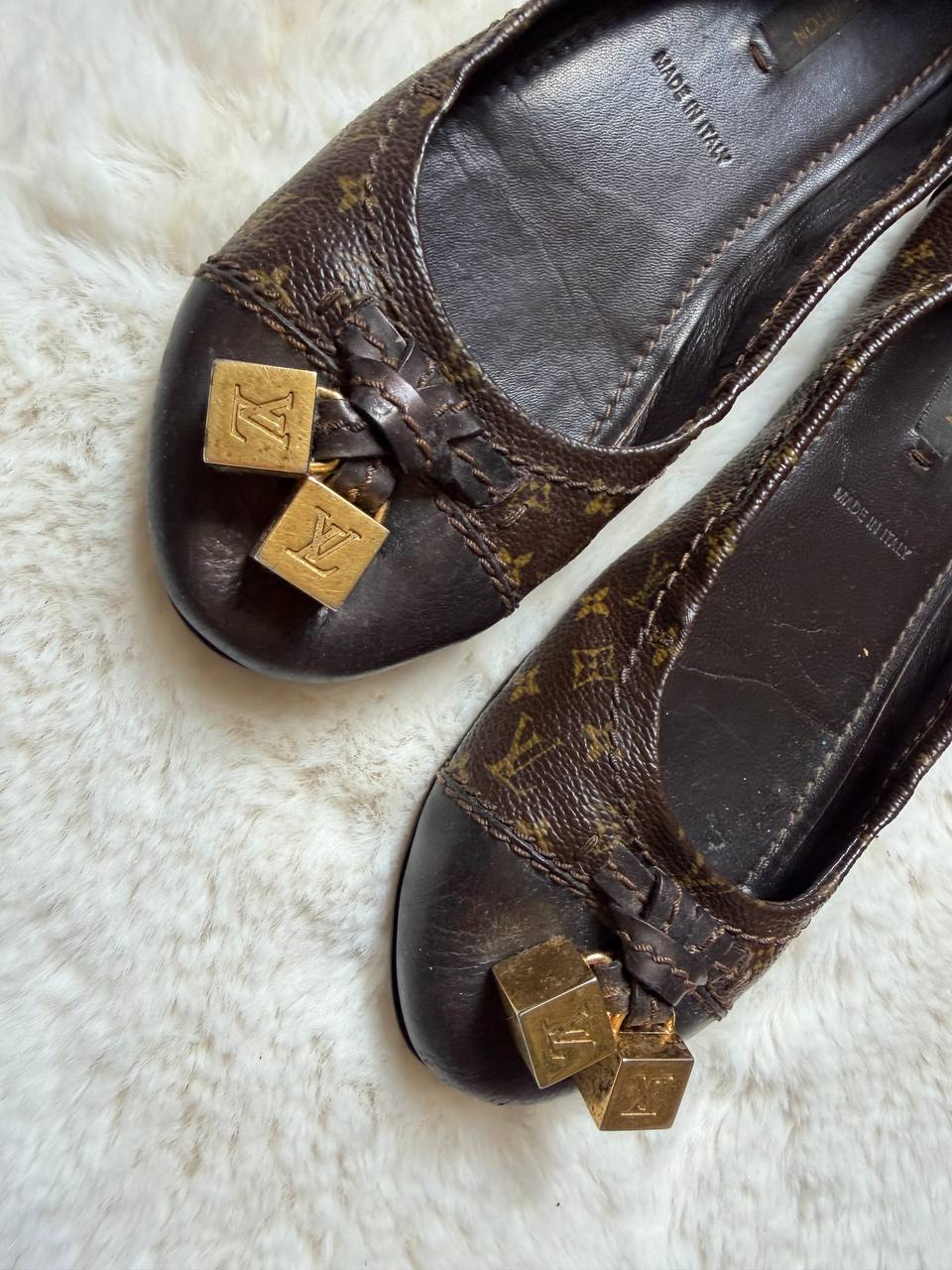 LOUIS VUITTON BALLERINA LOVELY MOONGRAM FLATS SIZE 35