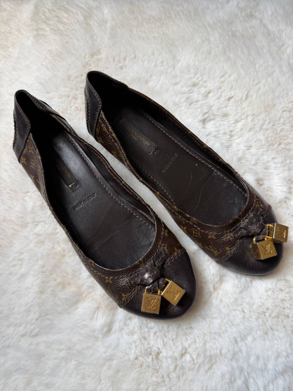 LOUIS VUITTON BALLERINA LOVELY MOONGRAM FLATS SIZE 35
