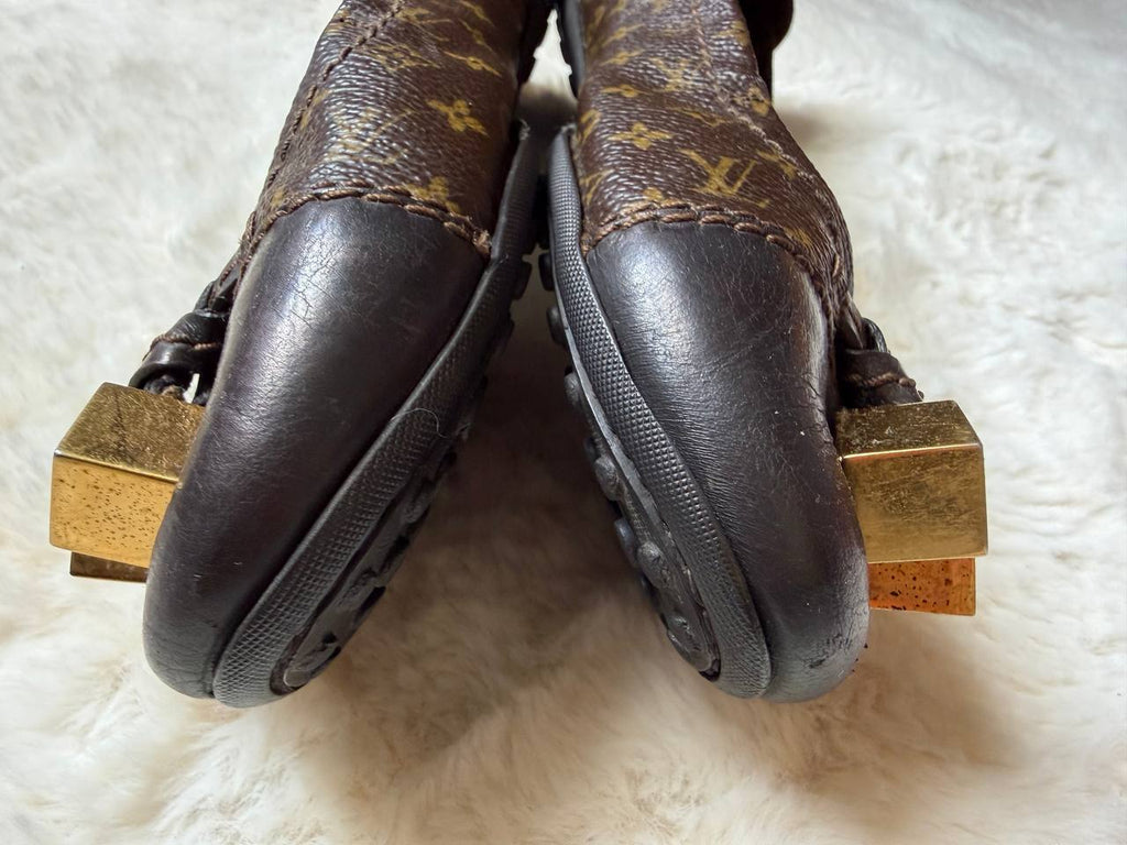 LOUIS VUITTON BALLERINA LOVELY MOONGRAM FLATS SIZE 35