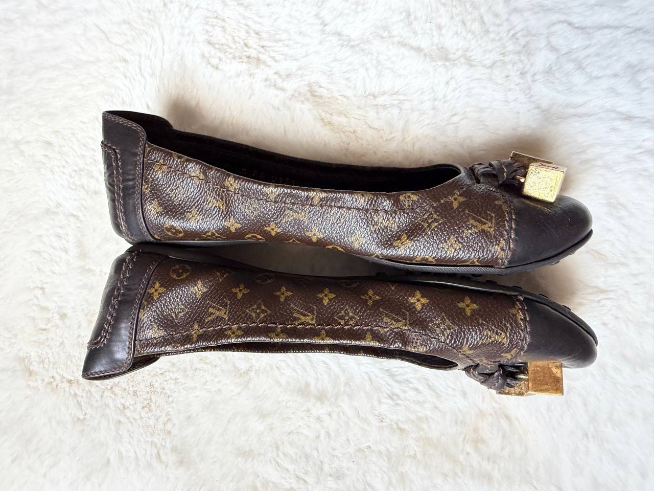 LOUIS VUITTON BALLERINA LOVELY MOONGRAM FLATS SIZE 35
