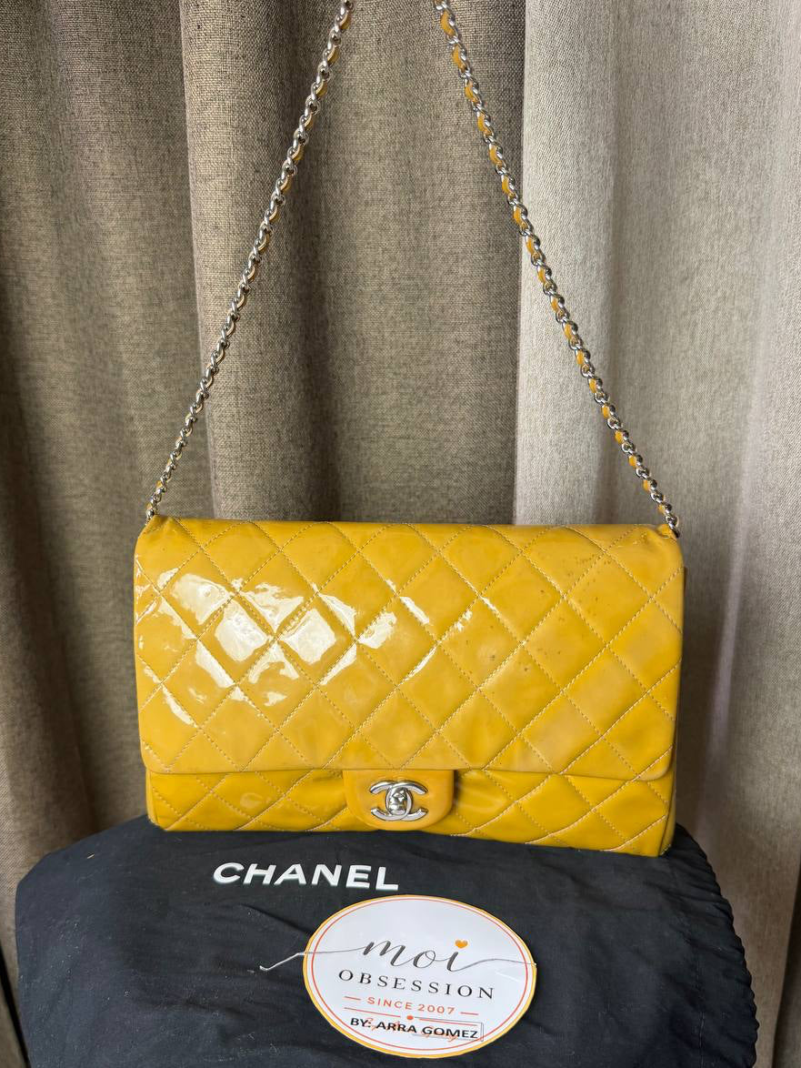 CHANEL TIMELESS CLASSIC PATENT SINGLE FLAP
