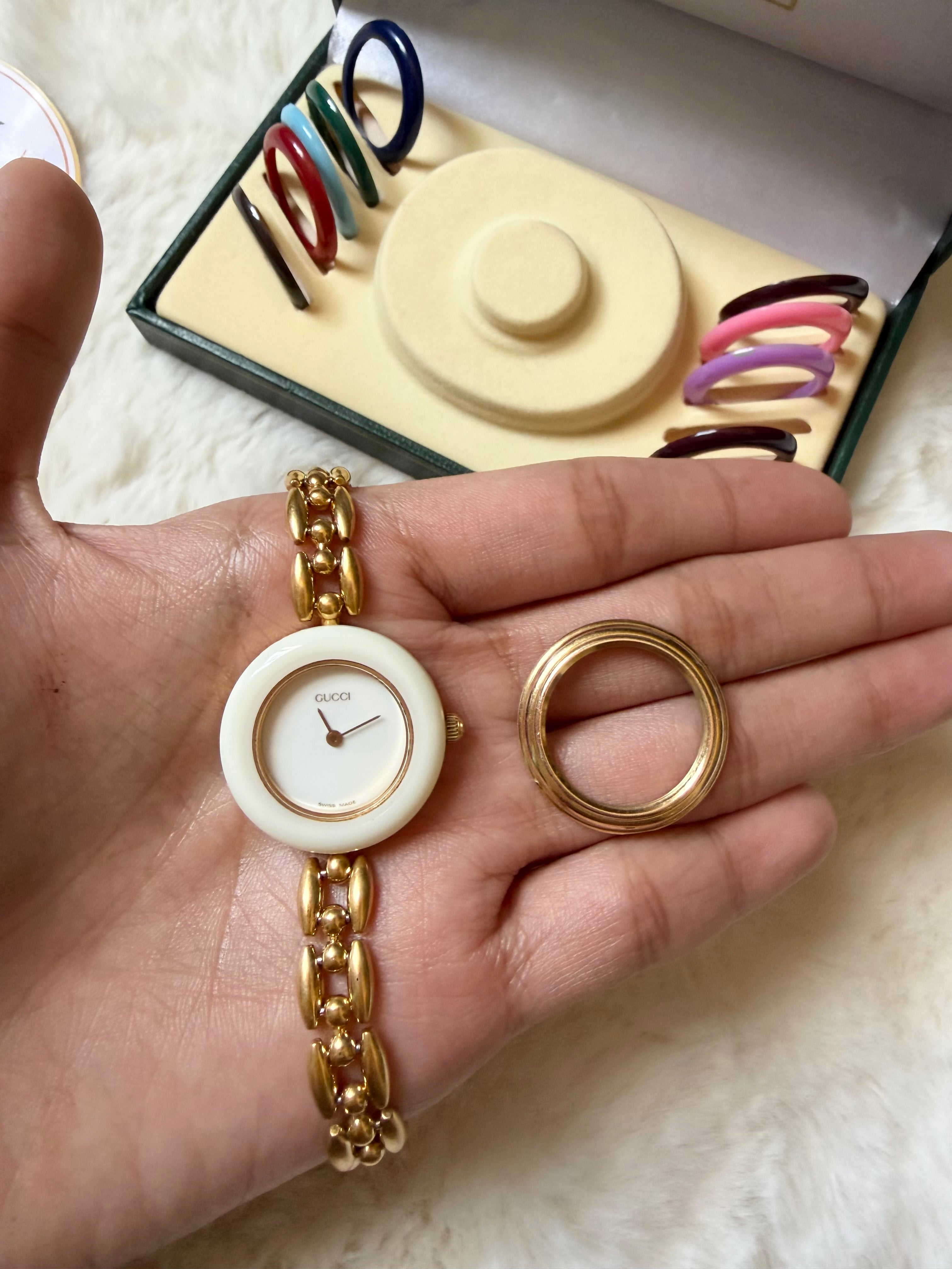 GUCCI INTERCHANGEABLE BEZELS RARE AND VINTAGE
