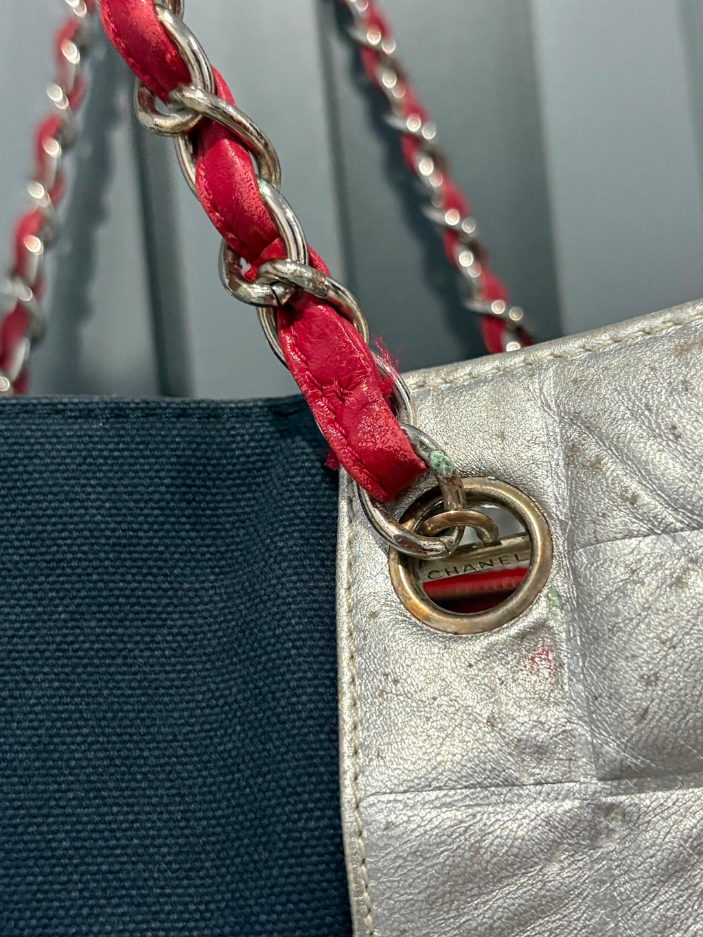 CHANEL No. 5 Logo CC Coco Mark Tote Bag Shoulder Double chain