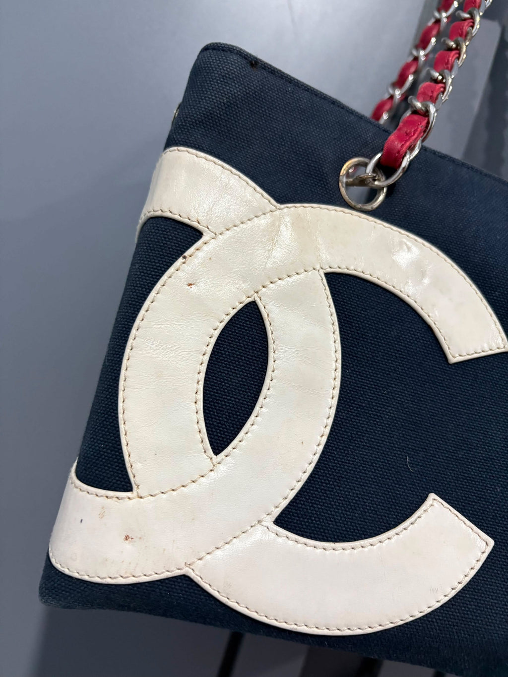 CHANEL No. 5 Logo CC Coco Mark Tote Bag Shoulder Double chain