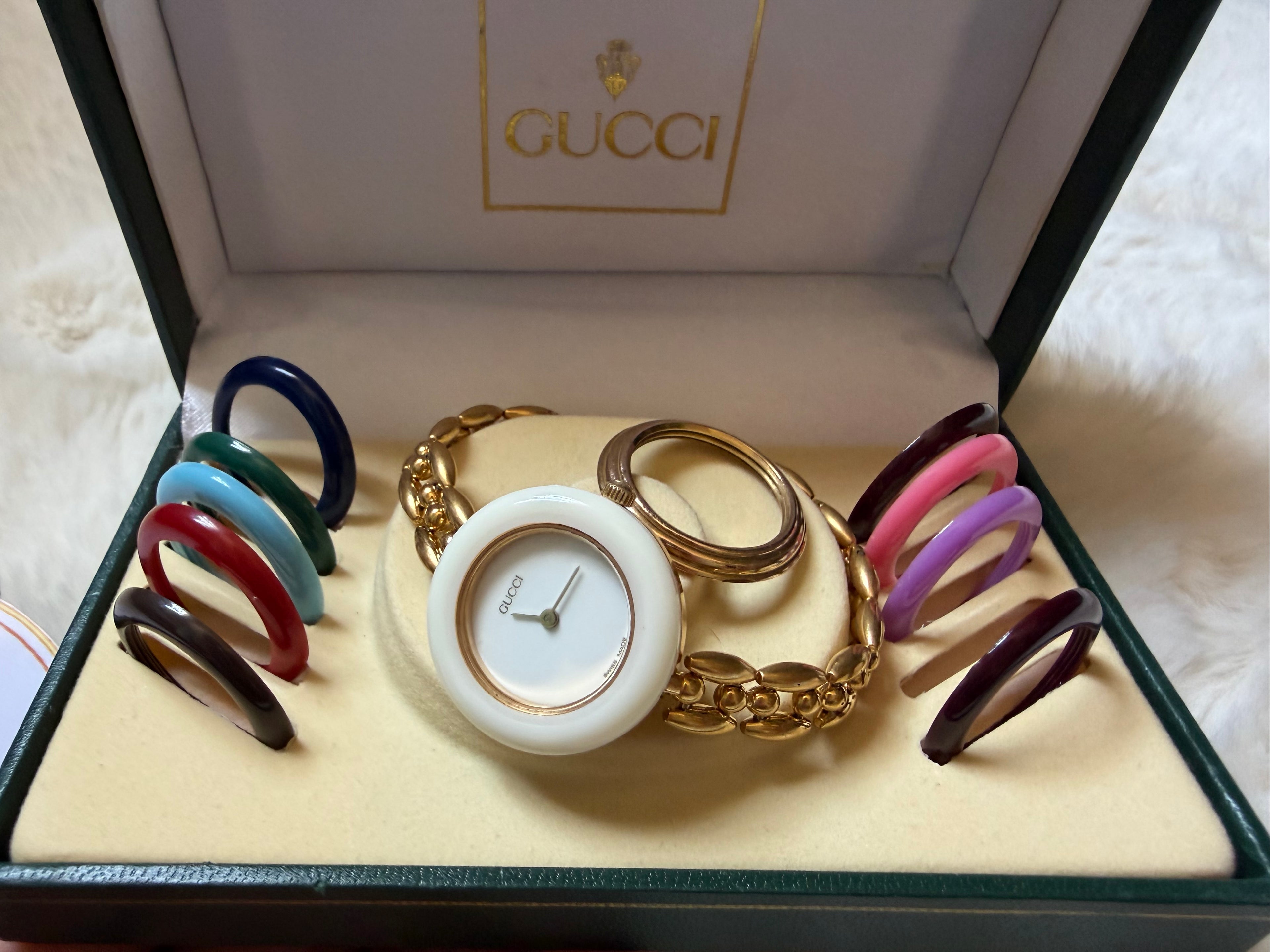 GUCCI INTERCHANGEABLE BEZELS RARE AND VINTAGE