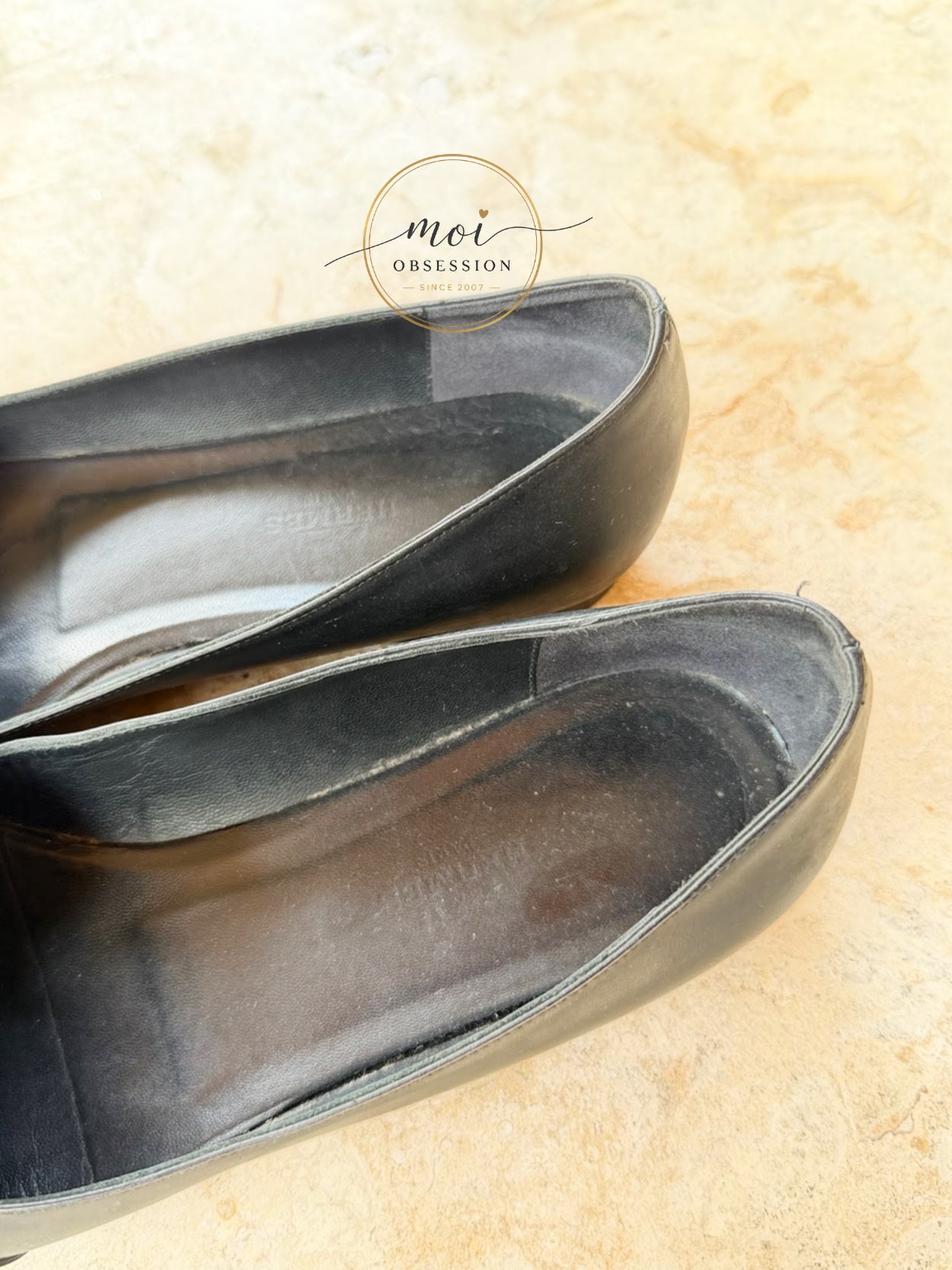 Hermes Ballerina Flats Pegasus PHW Noir size 38 slightly used
