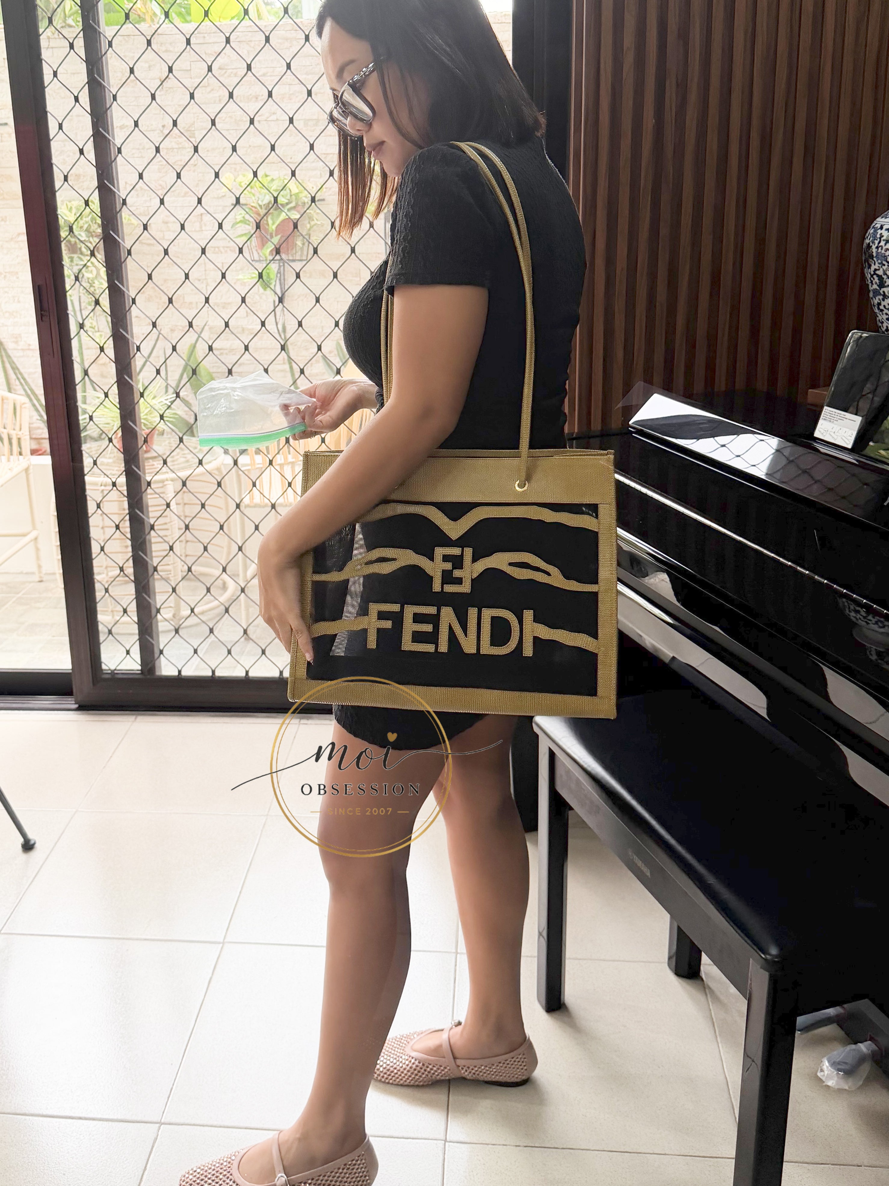 FENDI mesh tote with entrupy slightly used