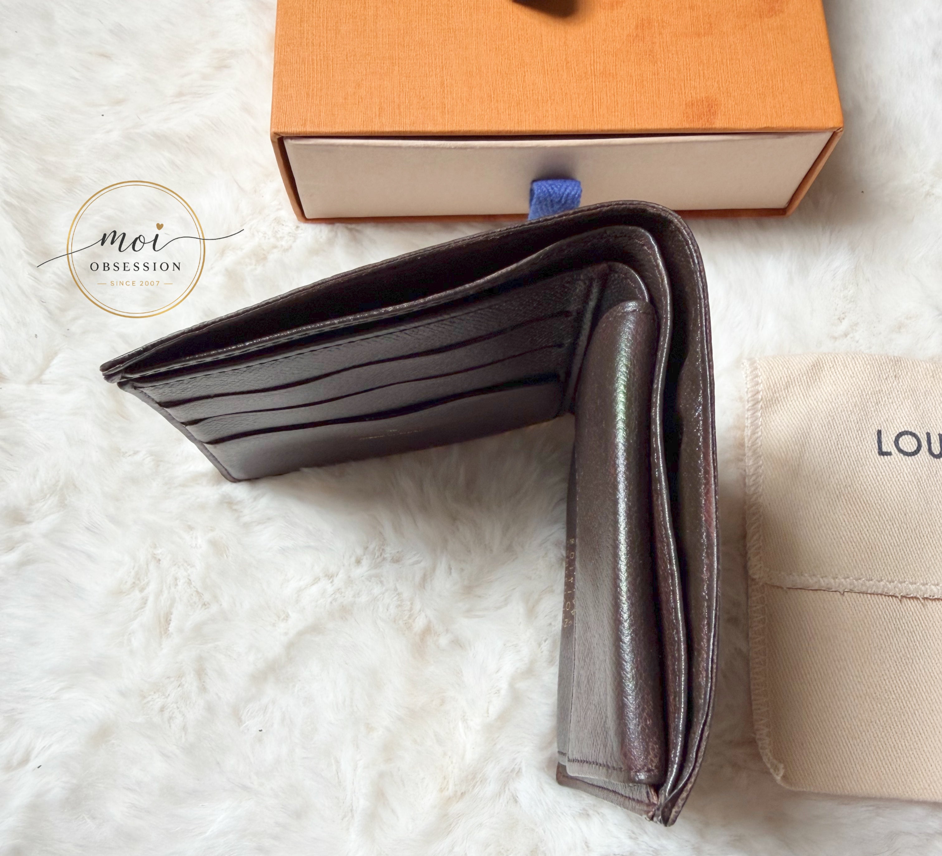 LOUIS VUITTON DAMIER EBENE BI FOLD SHORT WALLET