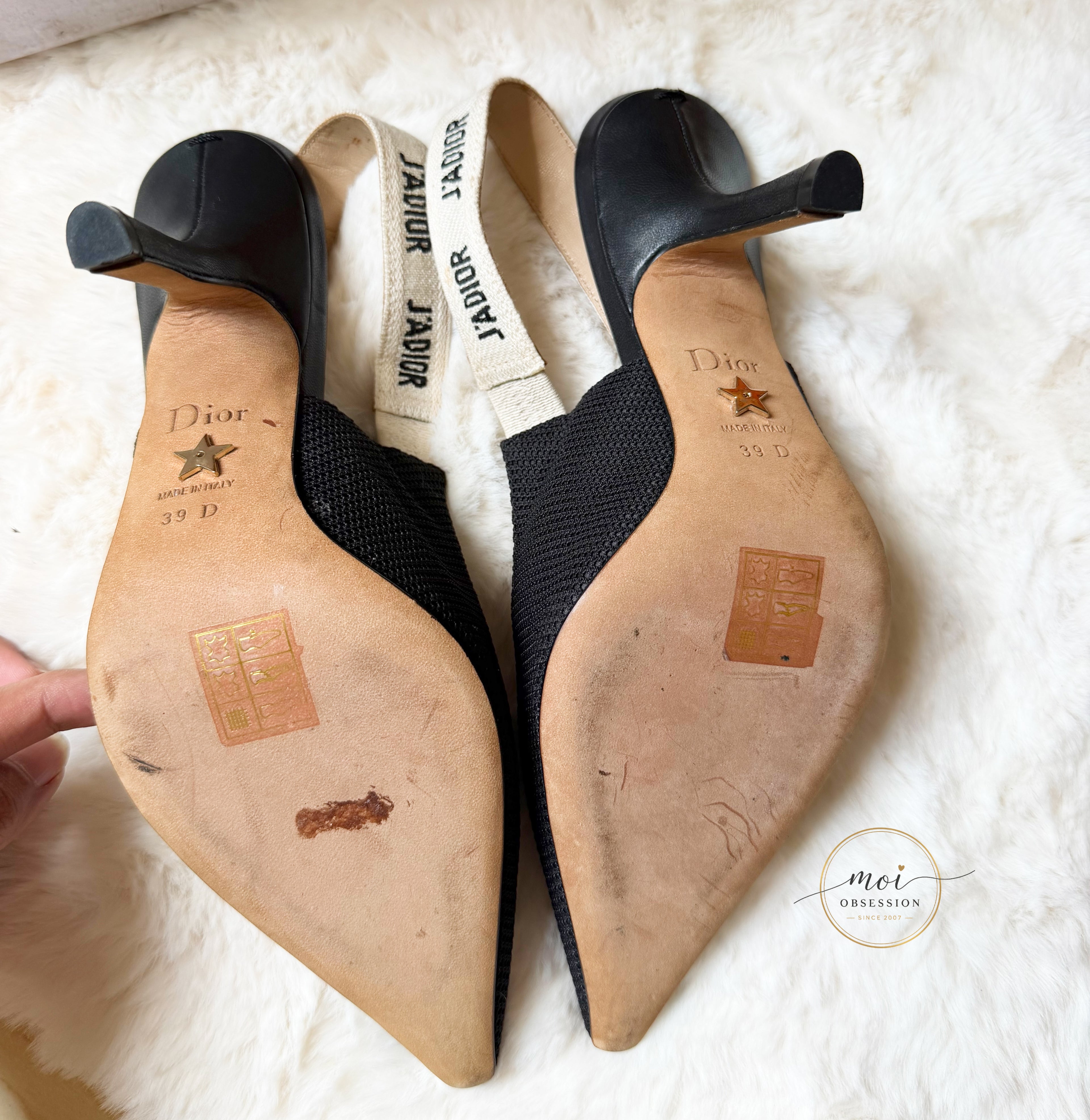 Slightly used Christian Dior Sling back JADIOR heels