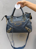 Balenciaga Town Metallic Edge Navy Blue Shoulder Bag GHW – Pre-Owned
