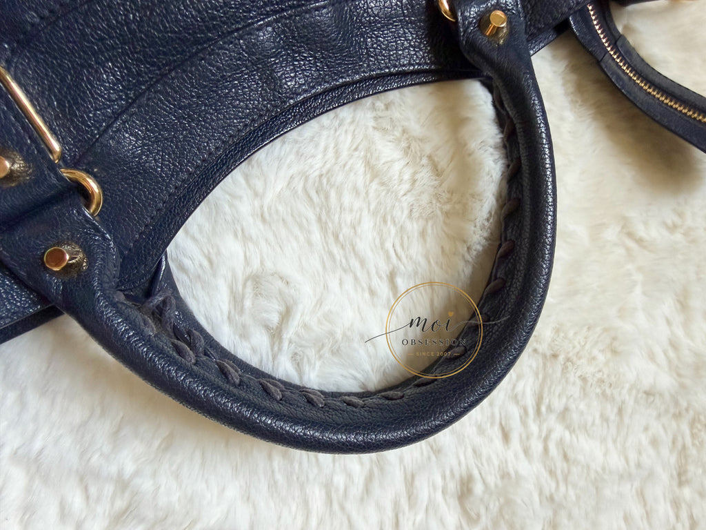 Balenciaga Town Metallic Edge Navy Blue Shoulder Bag GHW – Pre-Owned