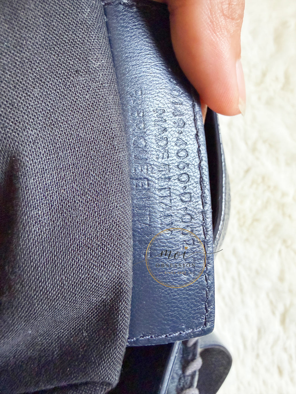 Balenciaga Town Metallic Edge Navy Blue Shoulder Bag GHW – Pre-Owned
