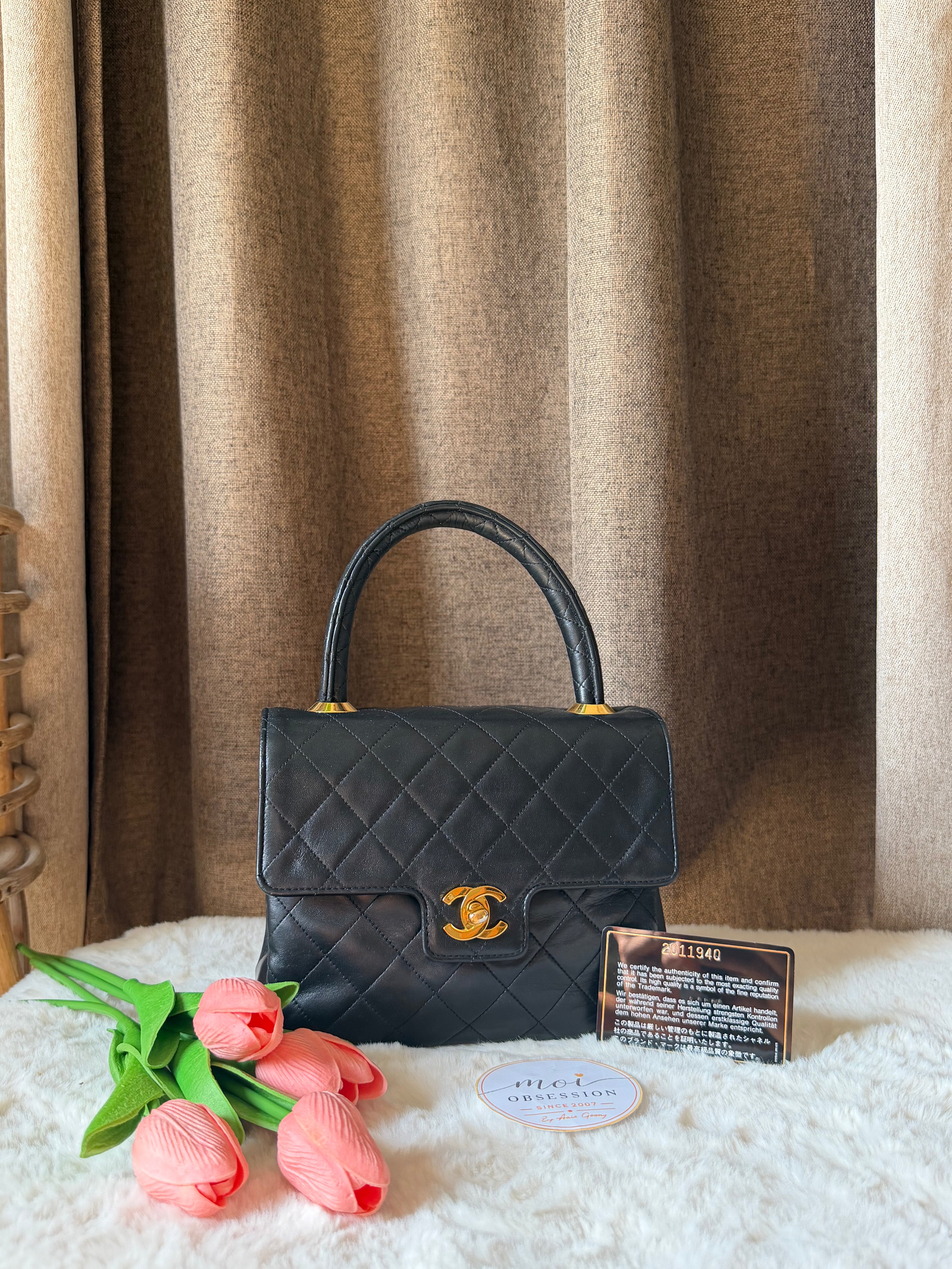 CHANEL SMALL KELLY LAMBSKIN VINTAGE