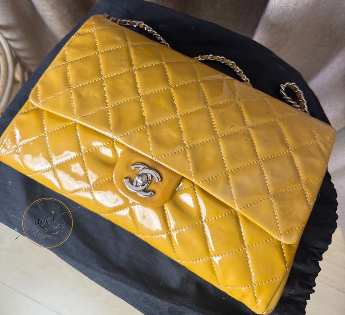 CHANEL TIMELESS CLASSIC PATENT SINGLE FLAP