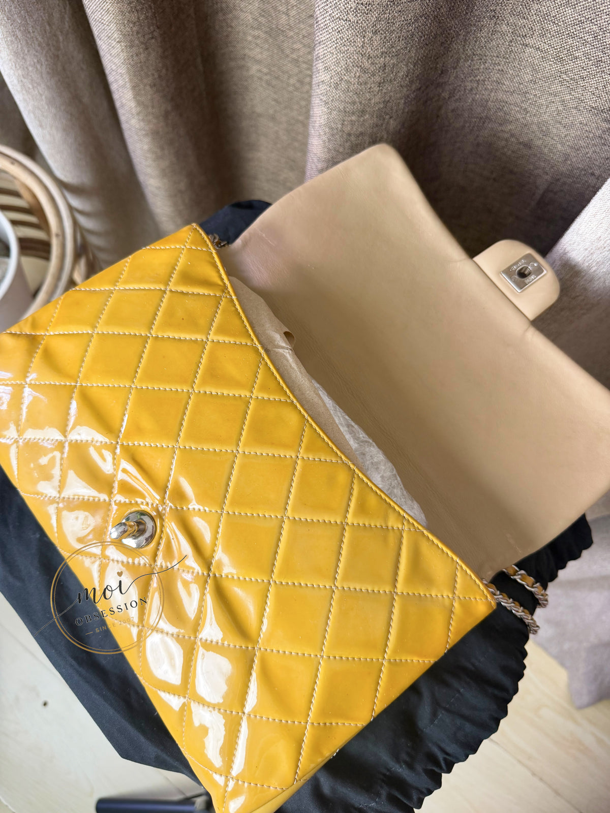 CHANEL TIMELESS CLASSIC PATENT SINGLE FLAP