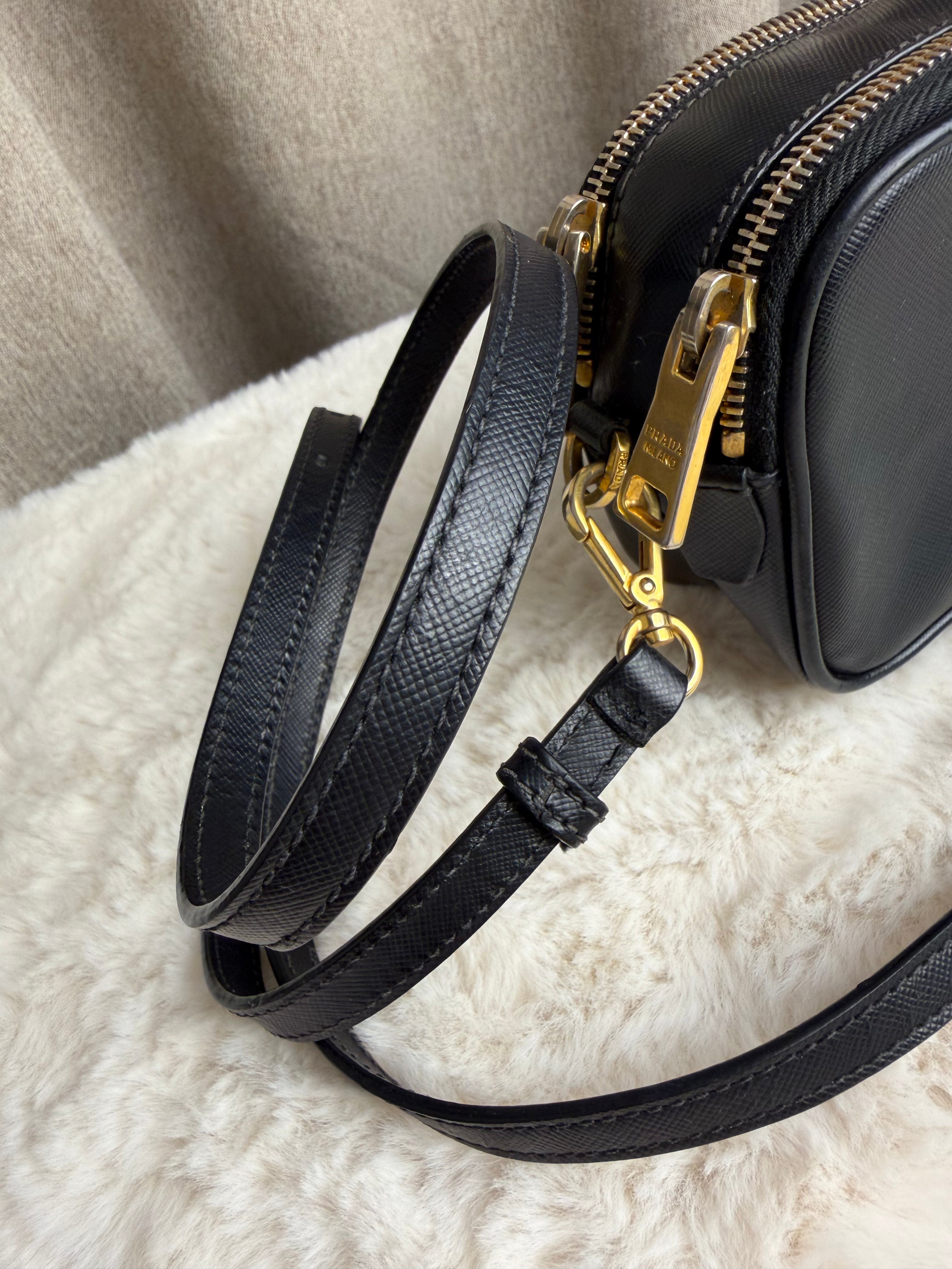 PRADA SAFFIANO DOUBLE ZIP CROSSBODY BAG